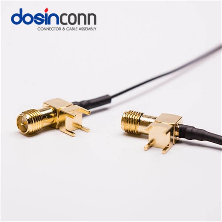Right Angle RF Coaxial Cable IPEX Mhf1 Mhf4 IPEX/Ufl U.fl IPX U.fl Female to SMA Female Jack Extension Cable 1.13 1.13mm Pigtail